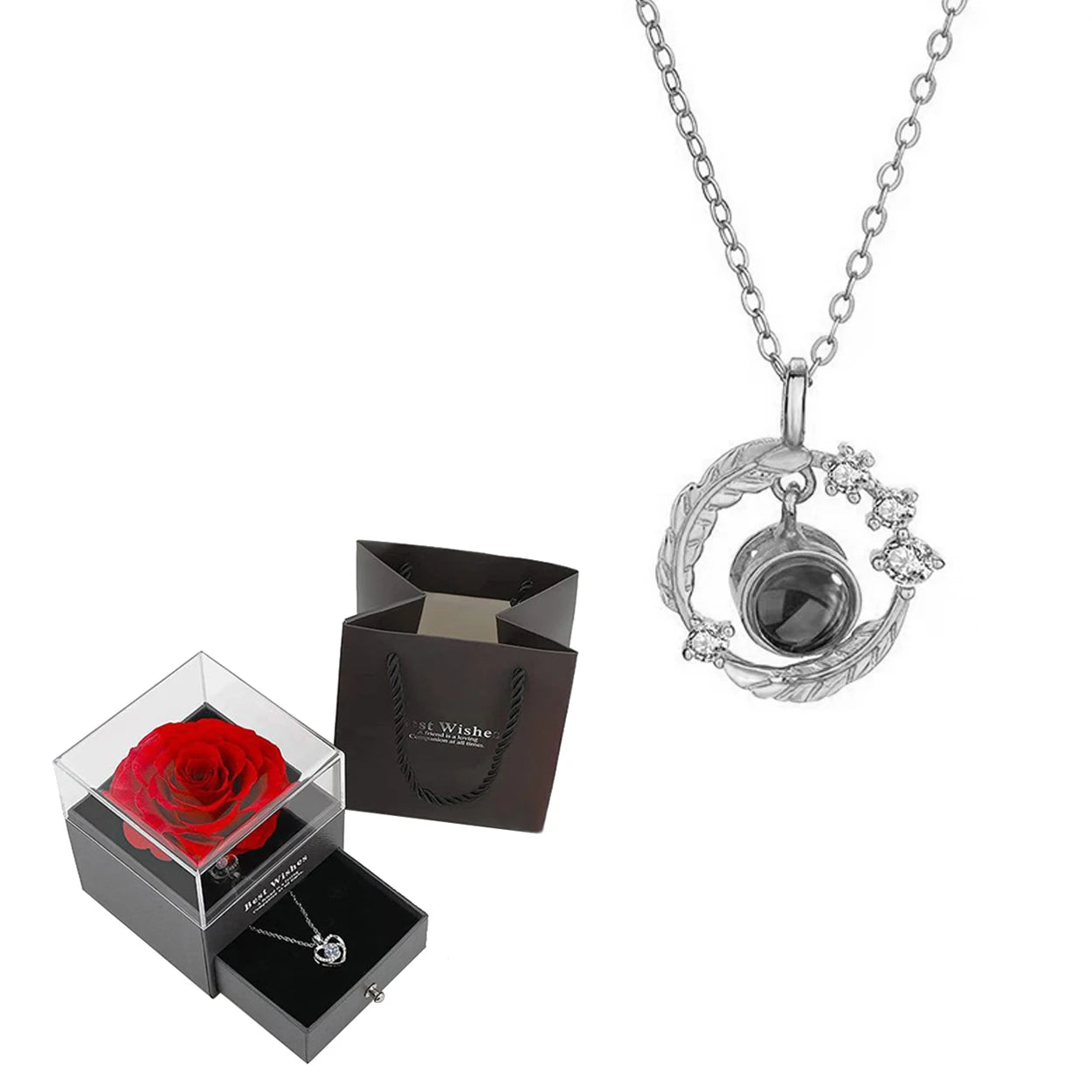 "I Love You" Projection Necklace Gift Set