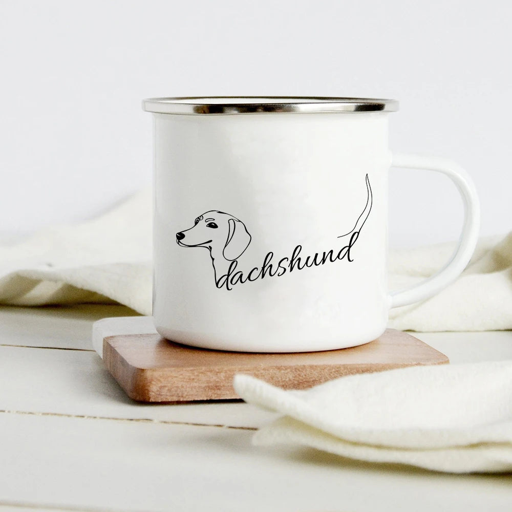 Funny Dachshund Enamel Mug