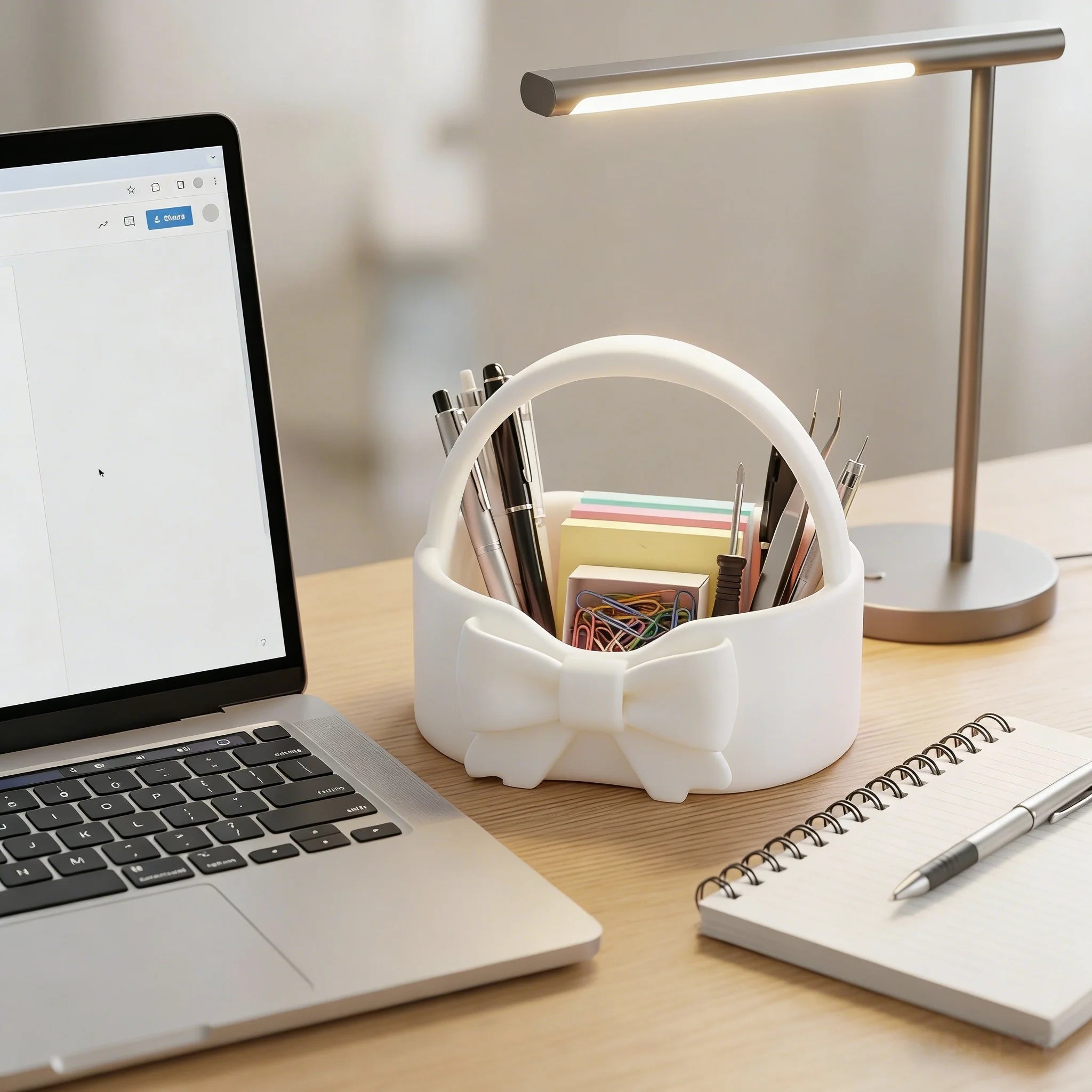 Cute Bow Storage Basket Organizer