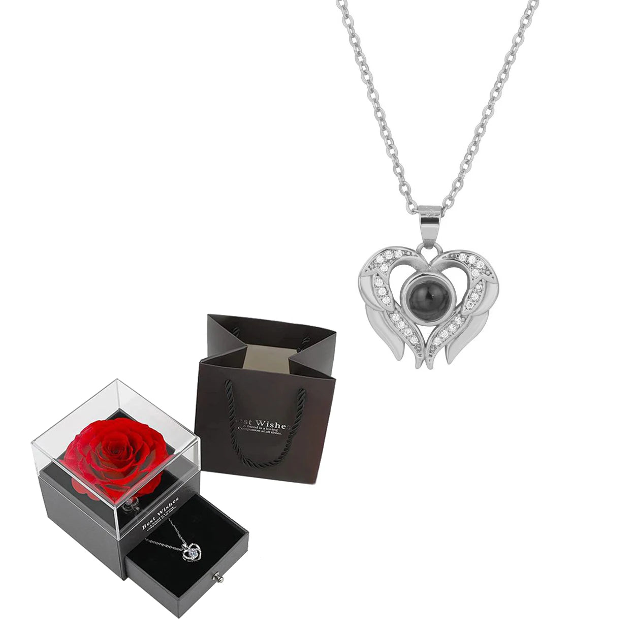 "I Love You" Projection Necklace Gift Set