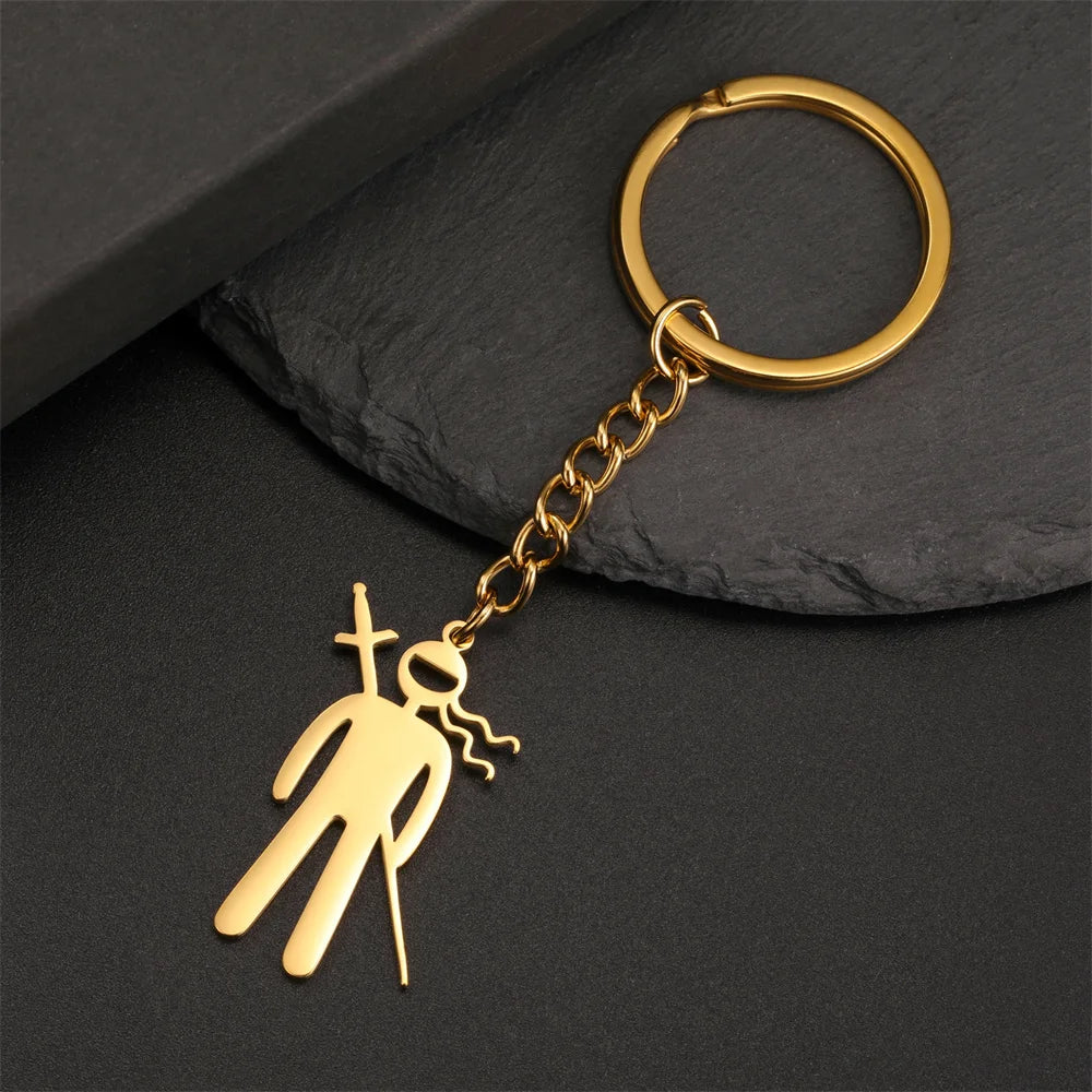 Martial Arts High Kick Stainless Steel Keychain