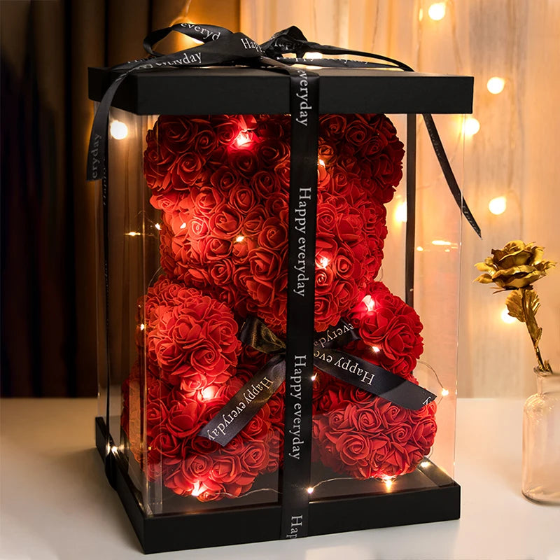 Light Up Rose Bear Gift Box