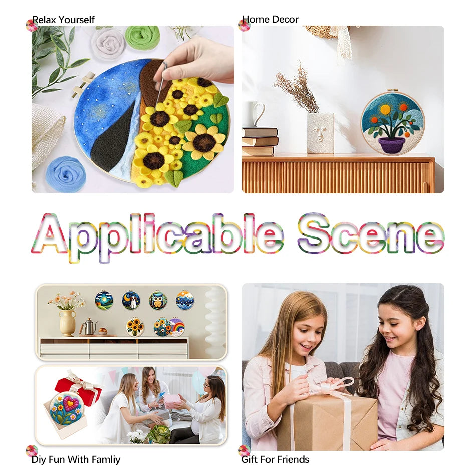 DIY Animal Wool Felting Painting Kit
