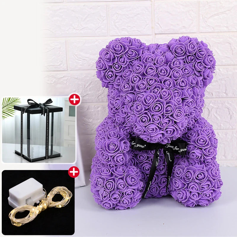 Light Up Rose Bear Gift Box