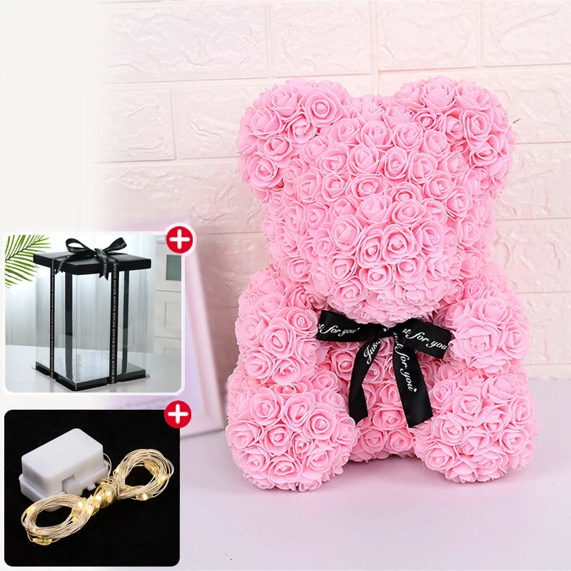 Light Up Rose Bear Gift Box
