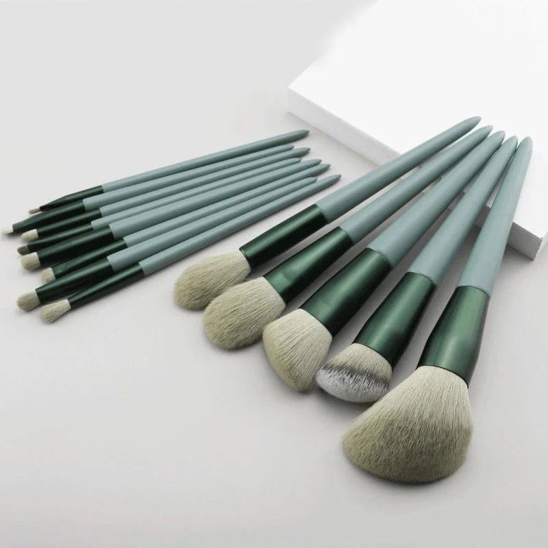 13-Piece Soft Makeup Brush Set with Beauty Bag