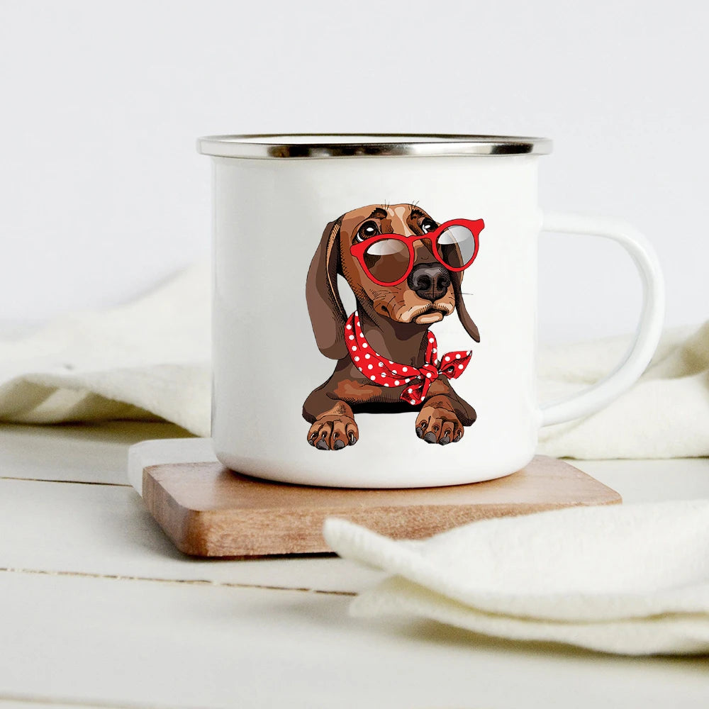 Funny Dachshund Enamel Mug