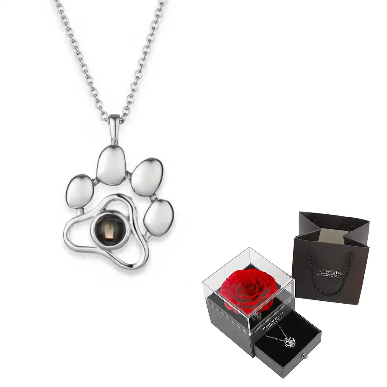 "I Love You" Projection Necklace Gift Set