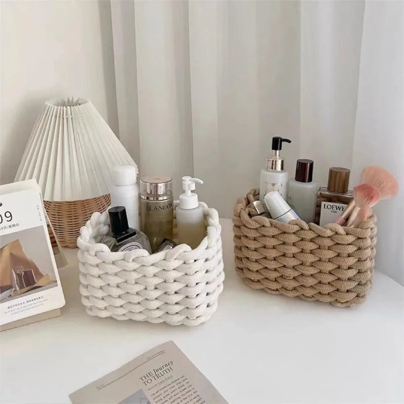 Handwoven Cotton Rope Storage Basket