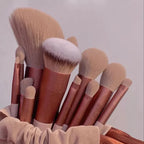 13-Piece Soft Makeup Brush Set with Beauty Bag