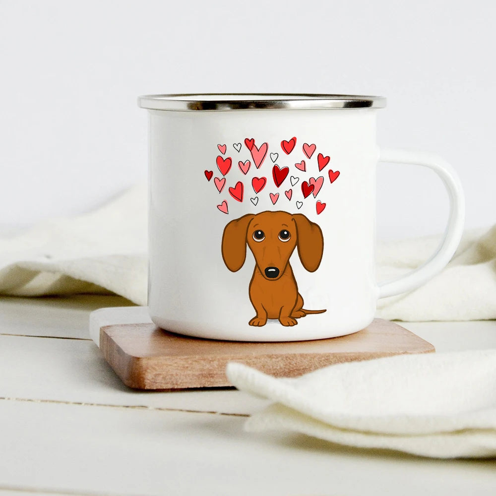 Funny Dachshund Enamel Mug
