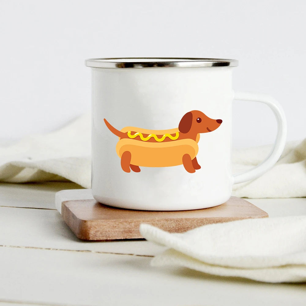 Funny Dachshund Enamel Mug