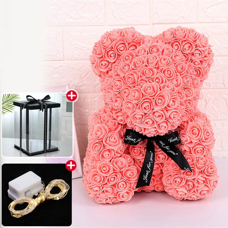 Light Up Rose Bear Gift Box
