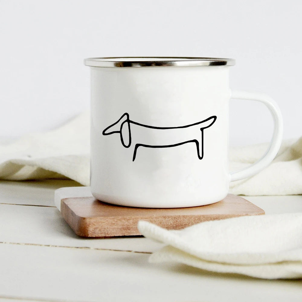 Funny Dachshund Enamel Mug