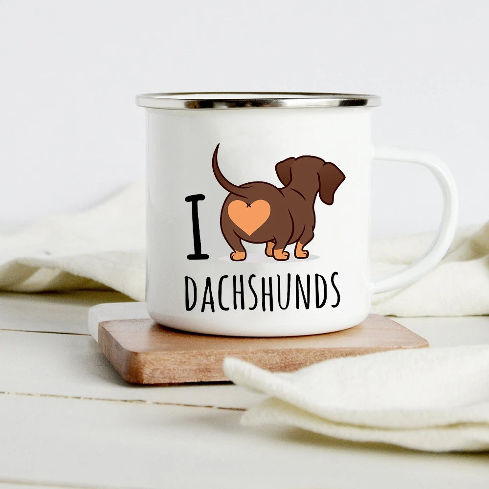 Funny Dachshund Enamel Mug