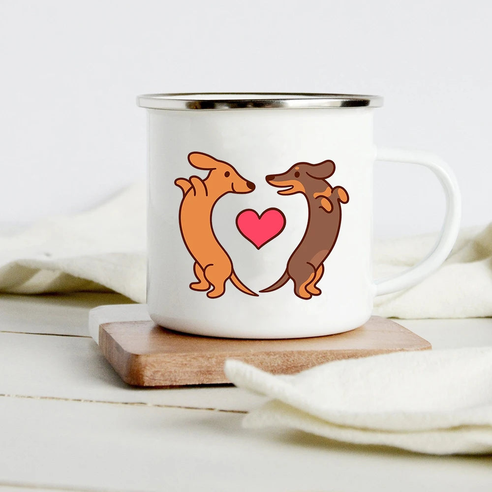Funny Dachshund Enamel Mug