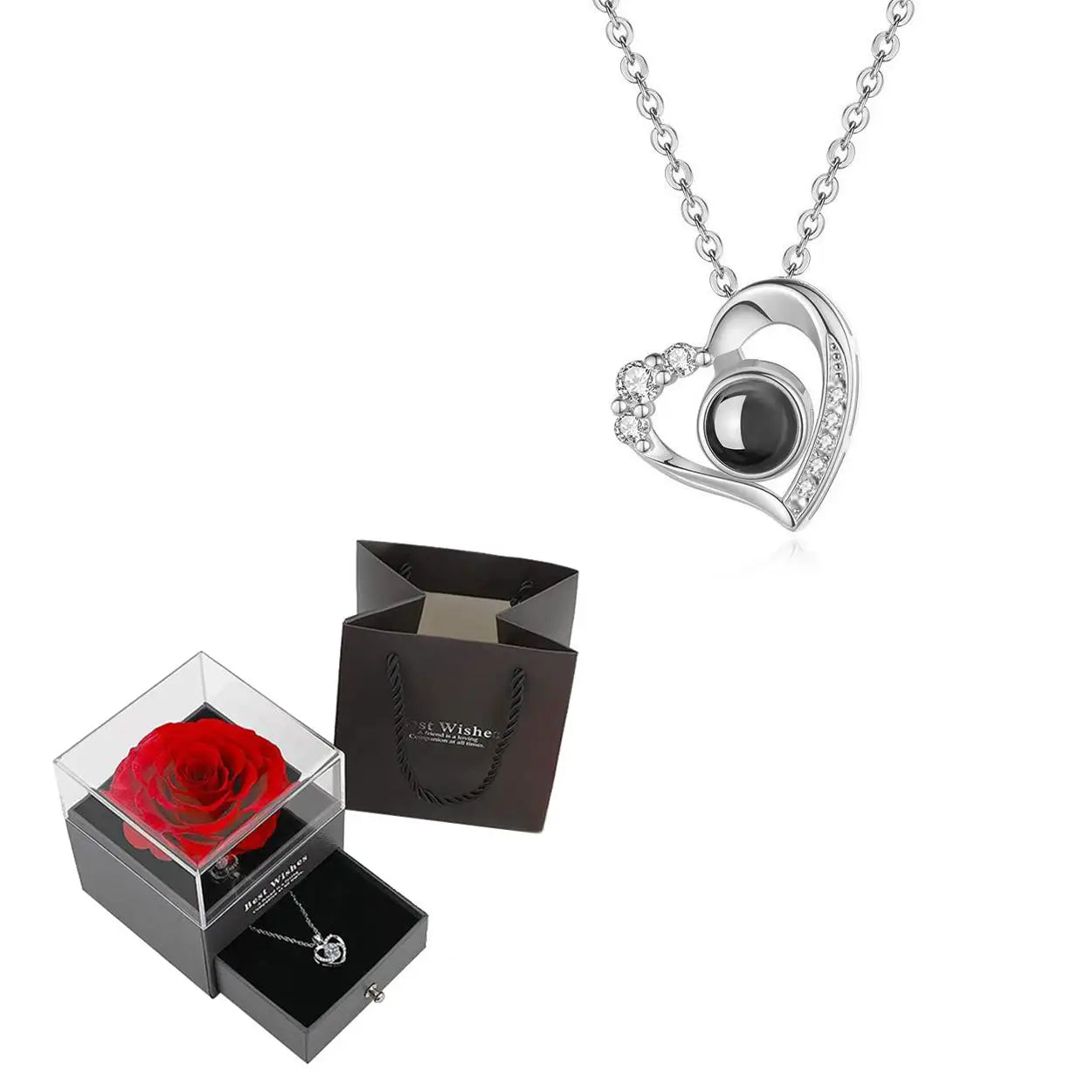 "I Love You" Projection Necklace Gift Set