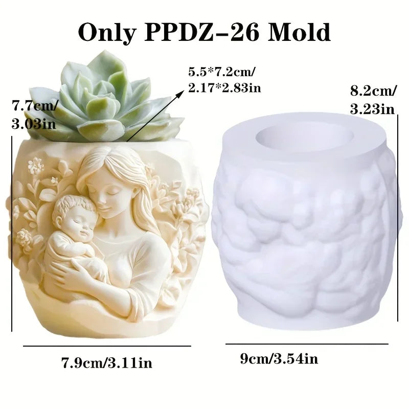 Cute Girl Candle & Succulent Mold