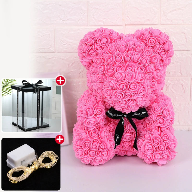 Light Up Rose Bear Gift Box
