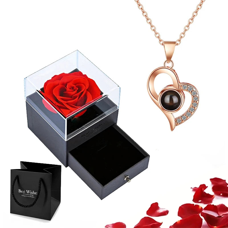 "I Love You" Projection Necklace Gift Set