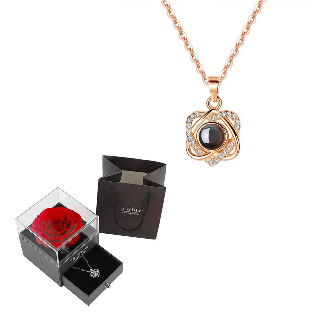 "I Love You" Projection Necklace Gift Set