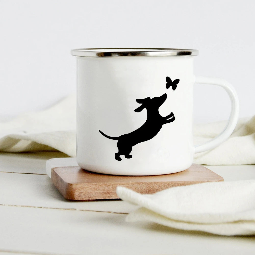 Funny Dachshund Enamel Mug