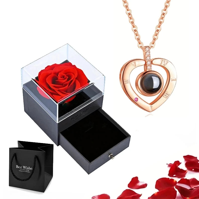 "I Love You" Projection Necklace Gift Set