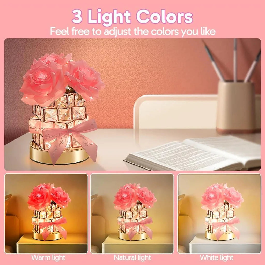 Rose Crystal Glow Lamp