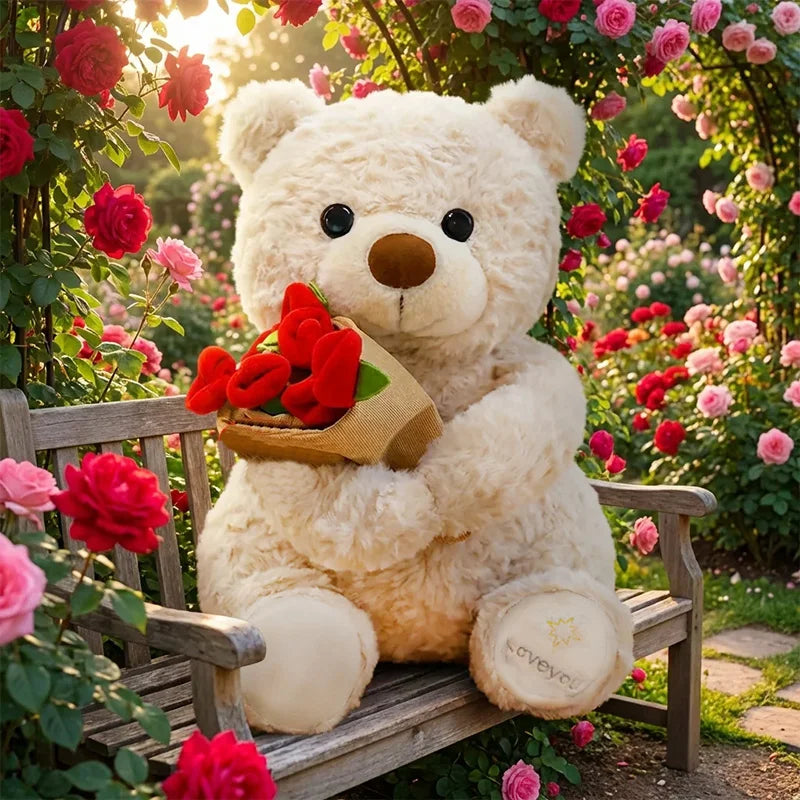 Romantic Rose Teddy Bear Plush Gift