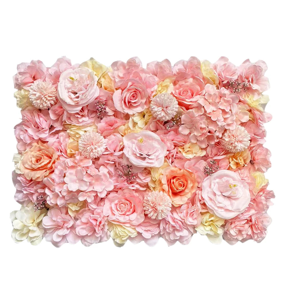 Romantic Silk Rose Flower Wall Panel