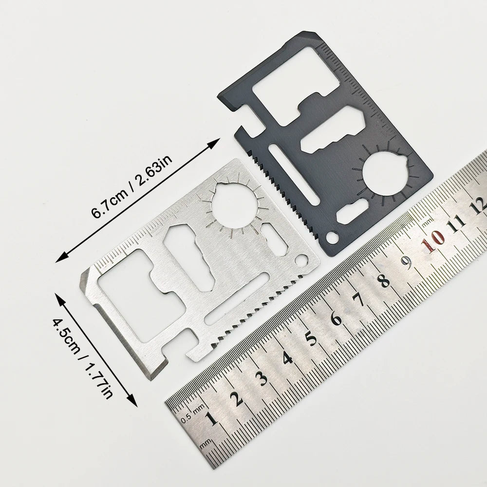 11-in-1 Multi-Function Pocket Survival Tool Card