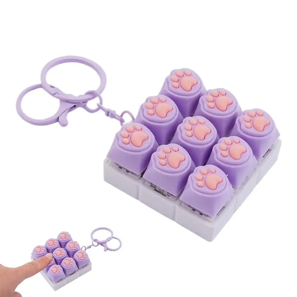Cat Paw Keyboard Fidget Keychain