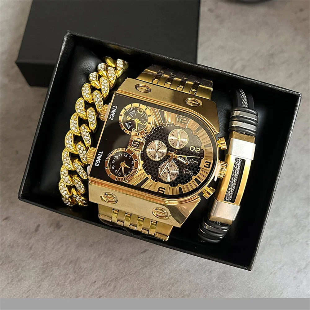 Luxury Men's Watch & Bracelet Gift Set