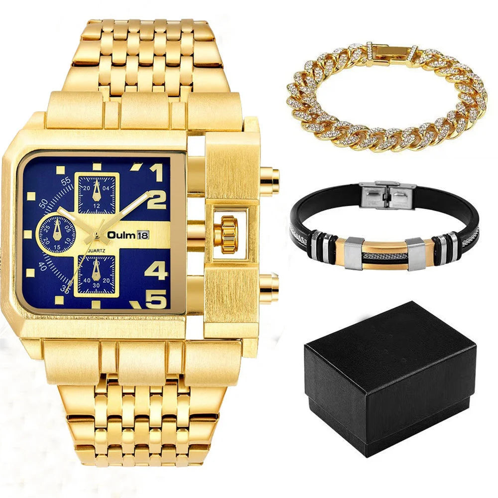 Luxury Men's Watch & Bracelet Gift Set