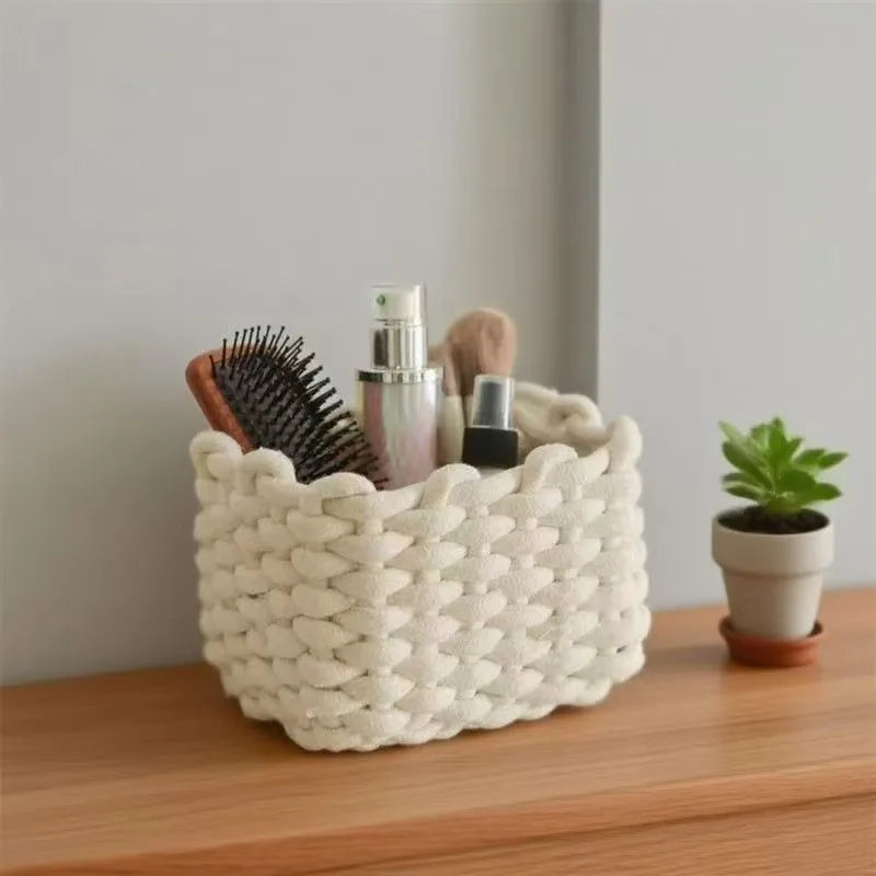 Handwoven Cotton Rope Storage Basket