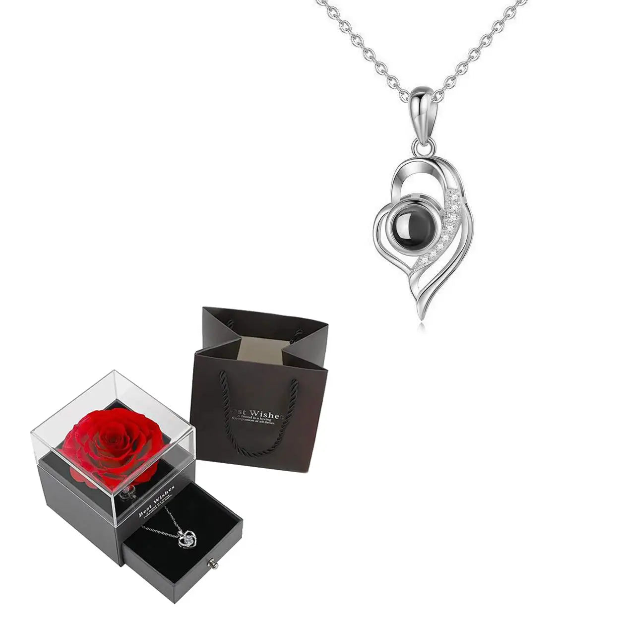 "I Love You" Projection Necklace Gift Set