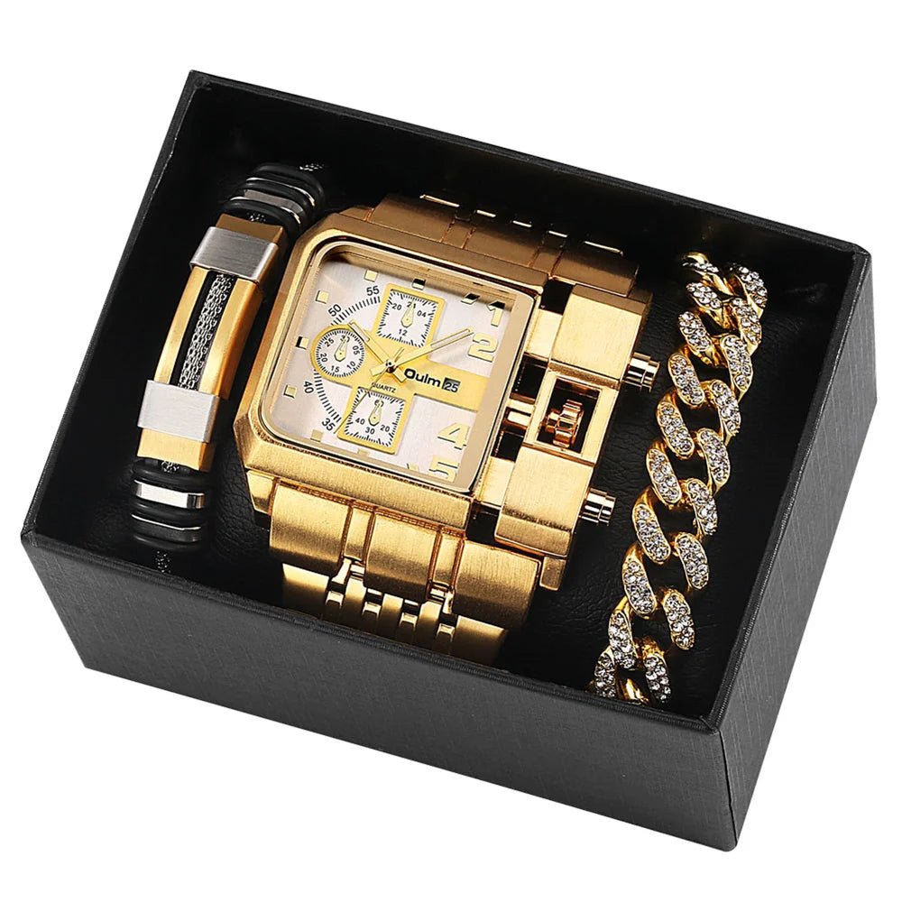 Luxury Men's Watch & Bracelet Gift Set
