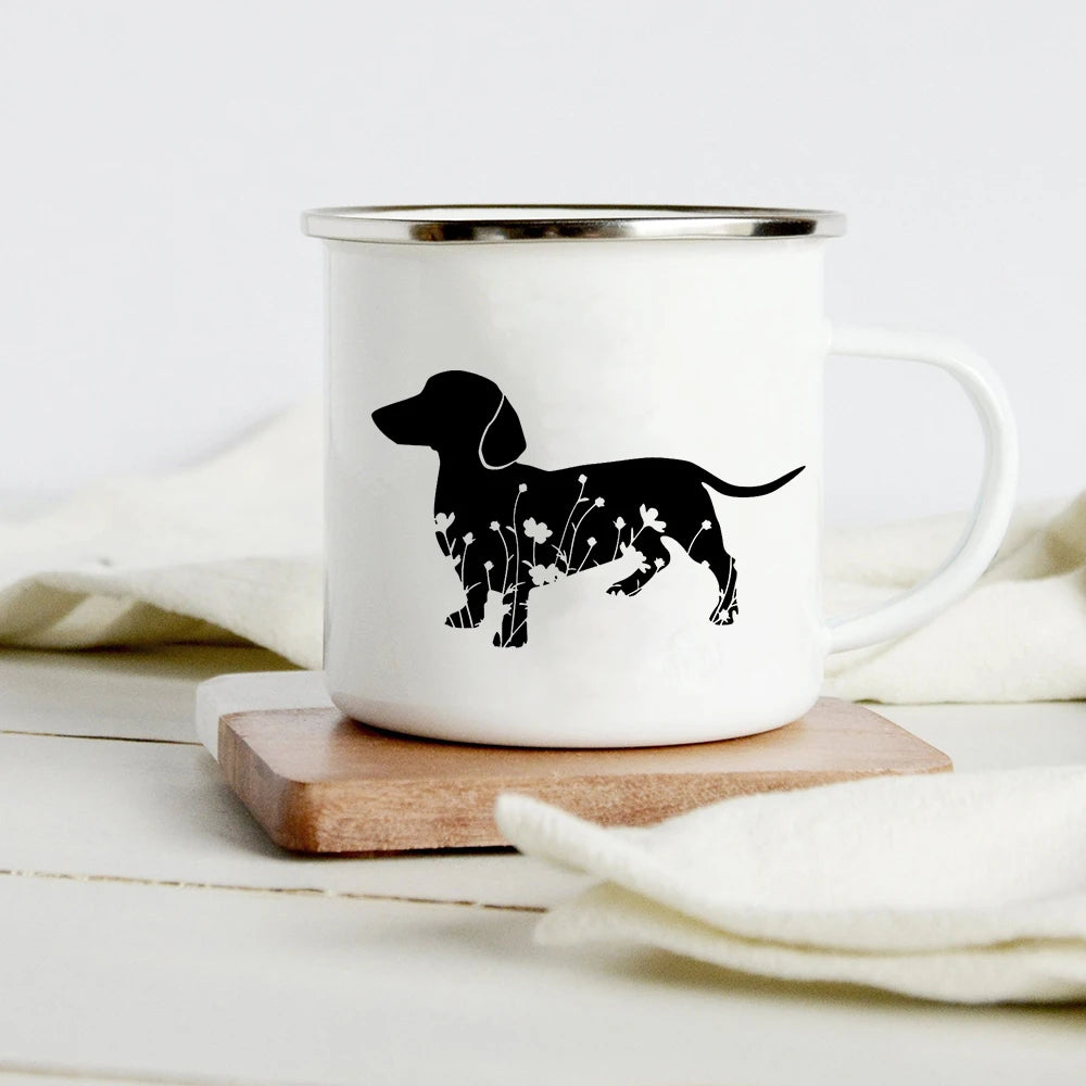 Funny Dachshund Enamel Mug