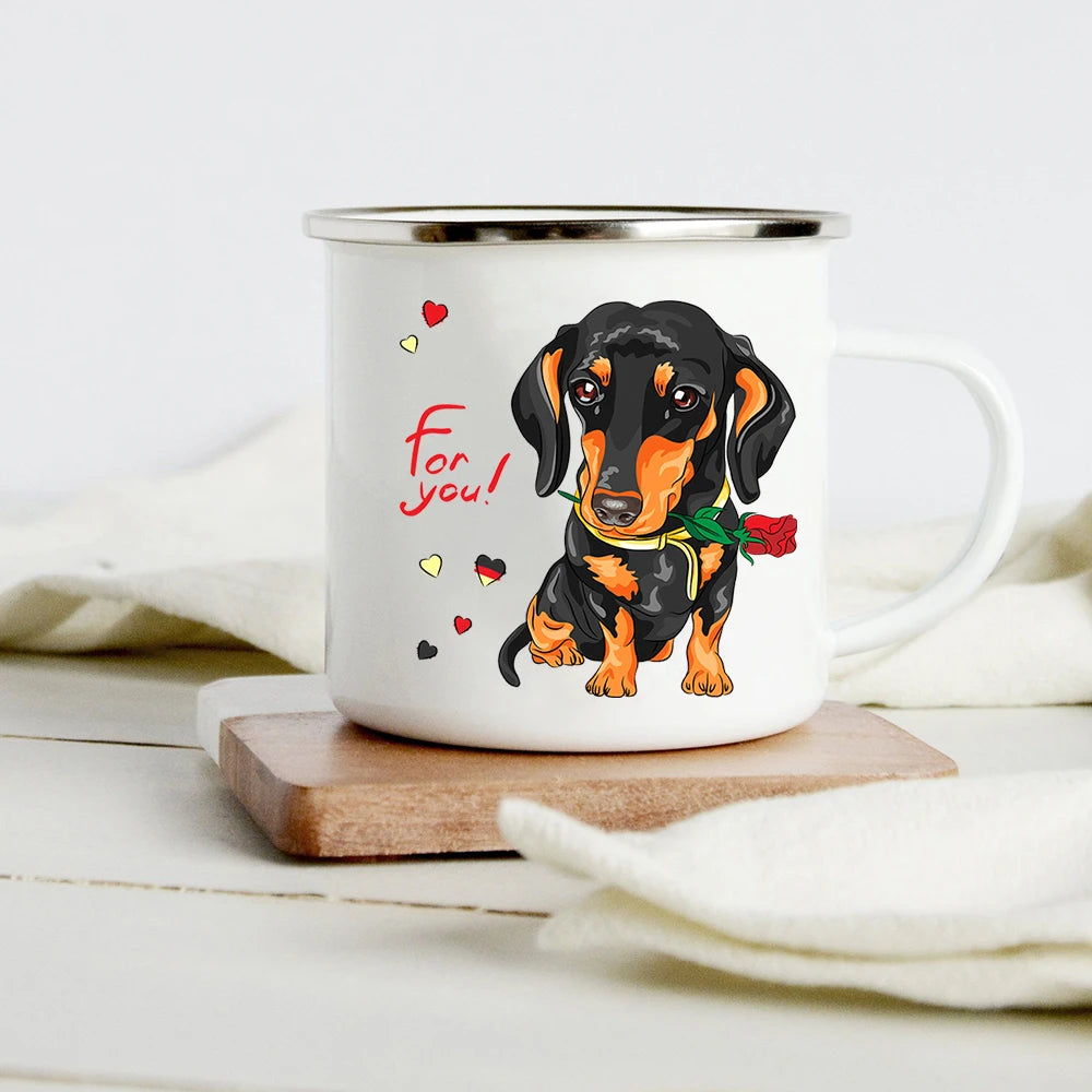 Funny Dachshund Enamel Mug