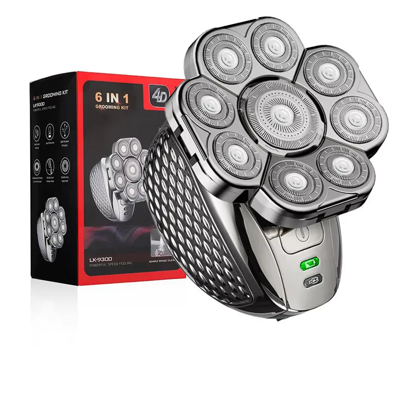 6-in-1 Electric Head Shaver & Grooming Kit